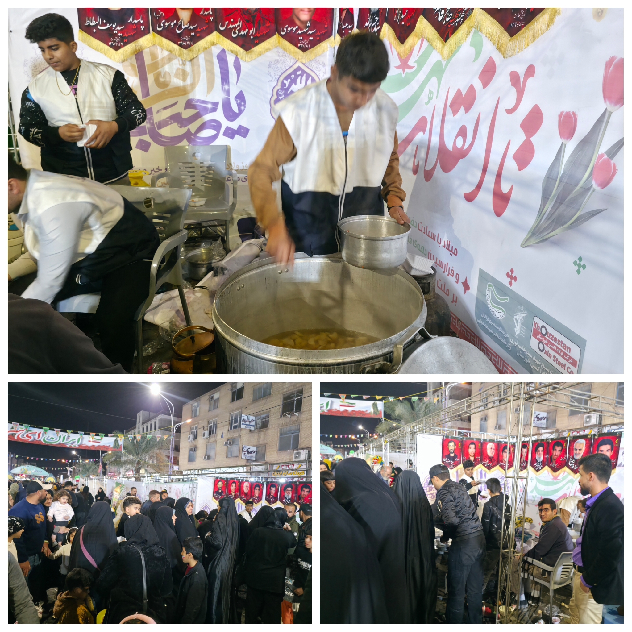 موکب شرکت فولاد اکسین خوزستان در جشن نیمه شعبان با استقبال گسترده مردم اهواز همراه شد