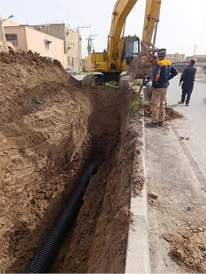 اصلاح خط فاضلاب در منطقه ۴ اهواز به پایان رسید